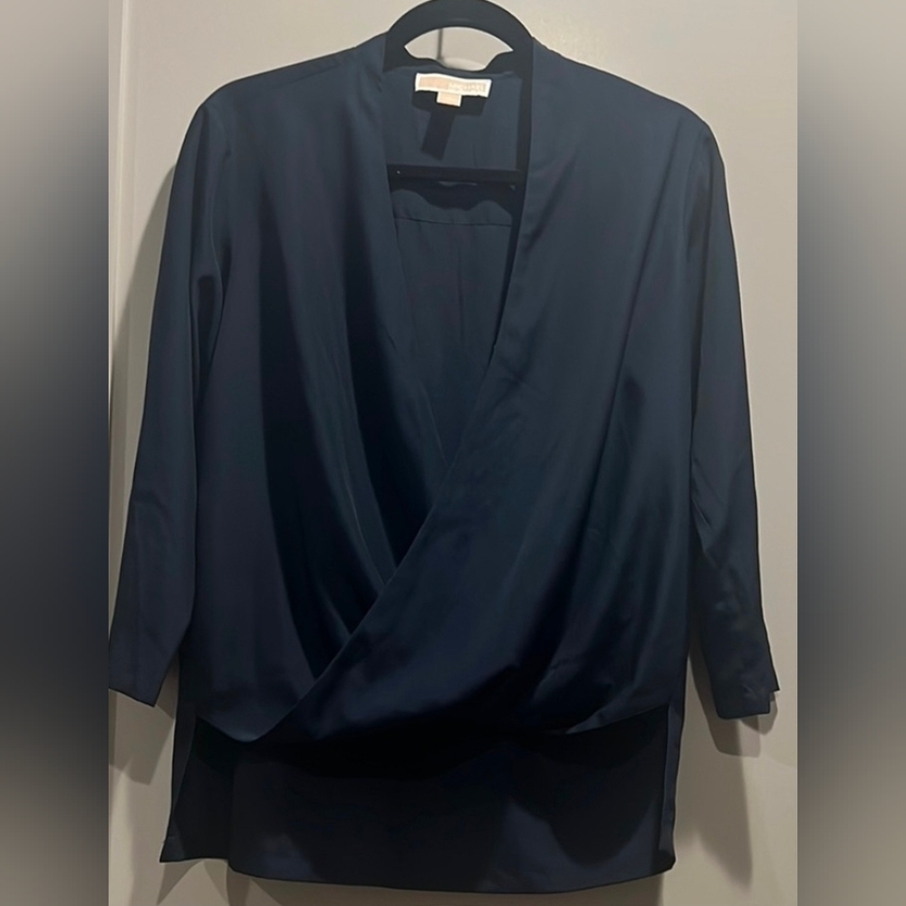 Michael Kors Black Wrap Blouse